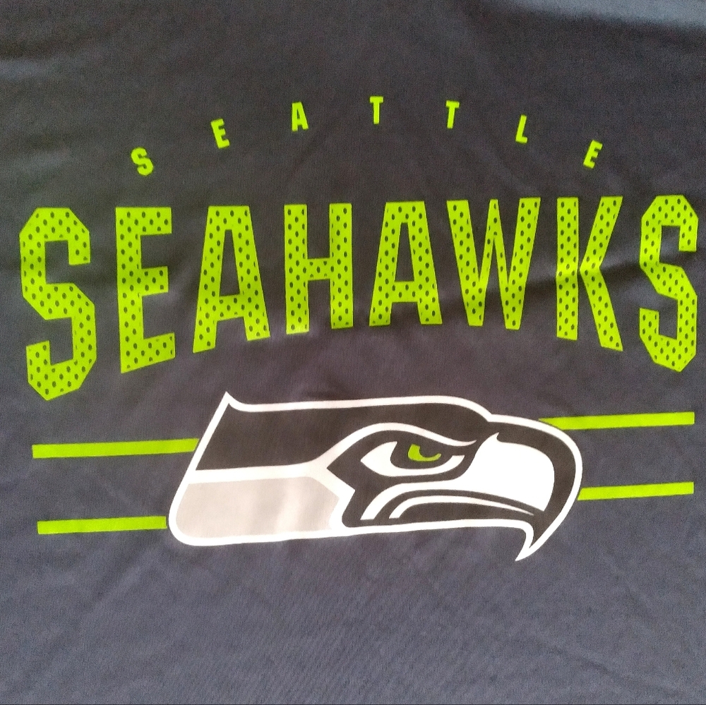 Seattle Seahawks Blue‎ Green Performance T-Shirt Tee Logo Moisture Wicking 3XLT